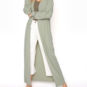NWOT Long Tall Sally Long Cardigan Duster Green 12